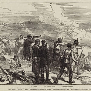 The War, "Times "and "Illustrated London News "Correspondents in the Russian Advanced Trenches (engraving)