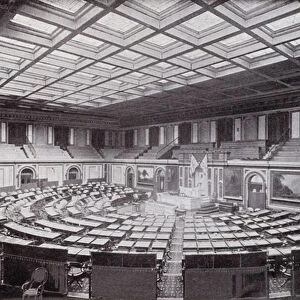 Washington, DC: The Hall of the House of Representatives, Capitol (b / w photo)
