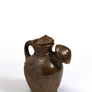 Watering pot, c. 1600 (glazed earthenware)