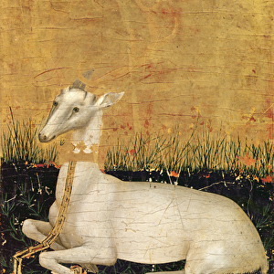 White Hart, from The Wilton Diptych c. 1395-99 (egg tempera on oak) (verso)