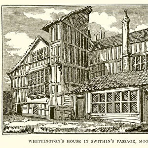 Whittingtons House in Swithins Passage, Moor-Lane (engraving)