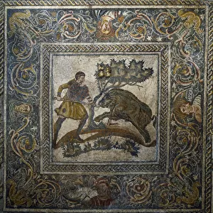 Wild boar hunt, 4th century (mosaic)