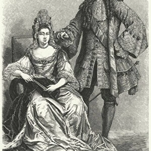 William III and Mary II, King and Queen of England (engraving)