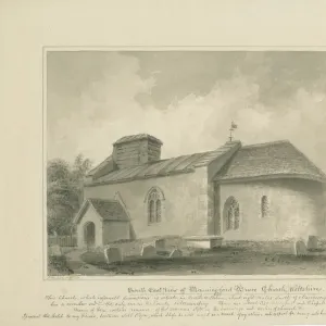 Wiltshire - Manningford Bruce Church: sepia drawing, 1806 (drawing)