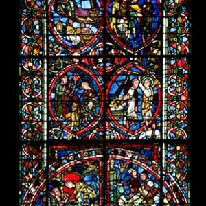Window w5-L depicting the Story of Isaaca (stained glass)