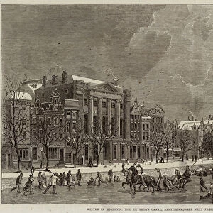 Winter in Holland, the Emperors Canal, Amsterdam (engraving)