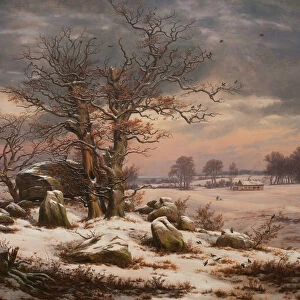 Winter Landscape. Near Vordingborg, 1827 (oil on canvas)