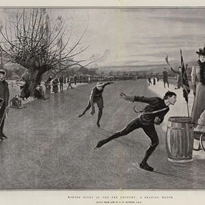 Winter Sport in the Fen Country, a Skating Match (engraving)