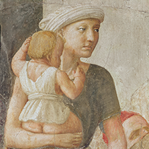 Detail of the woman and child, from St. Peter and St. Paul Distributing Alms, c. 1427
