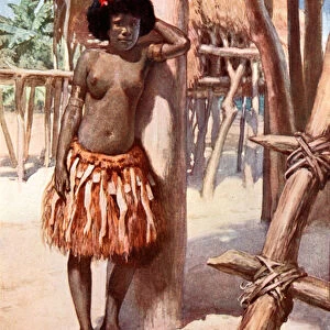 Woman of the Rigo District: British New Guinea (colour litho)