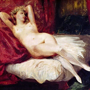 Woman with White Stockings (oil on canvas)
