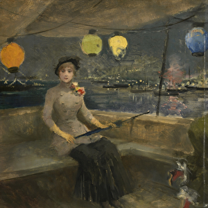 Woman on a Yacht, c. 1883 (oil on panel)