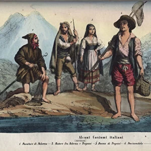 Women and men wearing traditional Sicilian costumes - Pescatore di Palermo