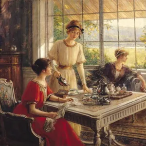 Women Taking Tea (oil on canvas)