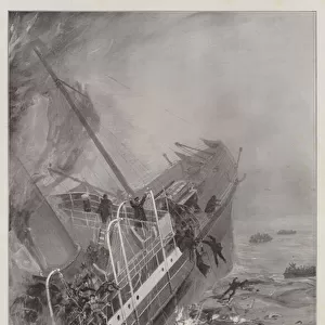 The Wreck of the "Stella"on the Casquet Rocks on 30 March, the Last Moment (engraving)