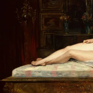 Young Nude Reclining (oil on canvas)