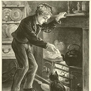 A Young Stamp Collector (engraving)