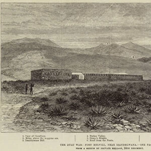 The Zulu War, Fort Melvill, near Isandhlwana (engraving)