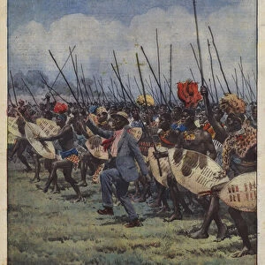 The Zulus enthusiasm for sport (colour litho)