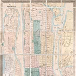 1873, Dripps Pocket Map of New York City, Brooklyn and Hoboken, topography, cartography