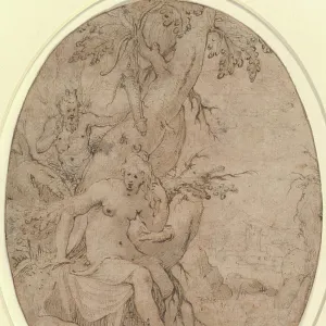 Diana Leering Satyr Forest ca 1600 Pen brown ink