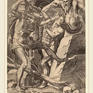 Dirck Volckertz Coornhert (Netherlandish, 1522-1590), Hercules Killing Cacus, 1554