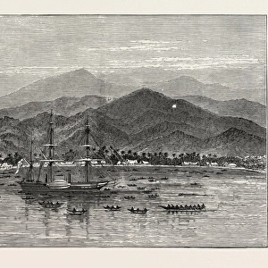 Discovery Bay, New Guinea, Visited for the First Time by H. M. s. Basilisk, 1873 Engraving