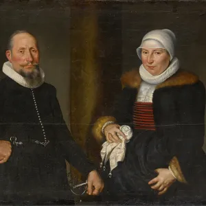 Double portrait Lienhard LAOEtzelmann wife Margreth Wohnlich