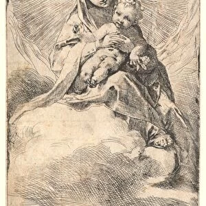 Federico Barocci (Italian, 1528 - 1612). Virgin and Child on a Cloud. Etching