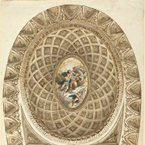 Felice Giani (Italian, 1758 - 1823), A Coffered Dome with Apollo and Phaeton, c. 1787