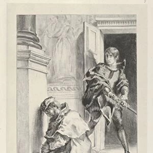 Hamlet Attempts Kill King 1834-43 Lithograph