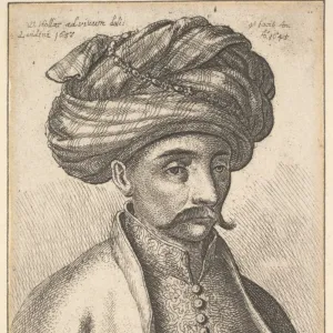 Head shoulders Turk moustache large turban 1645