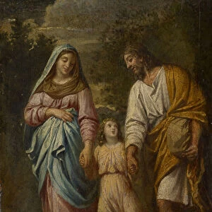 Holy Family Return Temple oil canvas 30 x 23 cm