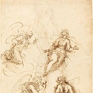 Jacopo Palma il Giovane (Italian, 1544 or 1548 - 1628), Studies for an Annunciation