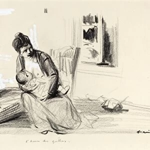Jean-Louis Forain, L heure des gothas, French, 1852-1931, c. 1914-1919, black crayon