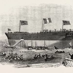 Launch of the Vittorio Emanuele Iron Screw Steamer, at Blackwall, 1854