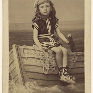 Little girl studio setting sitting rowboat Jules Brechet