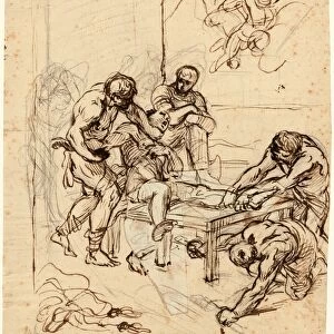 Lodovico Carracci, The Martyrdom of Saint Lawrence, Italian, 1555-1619, pen and brown