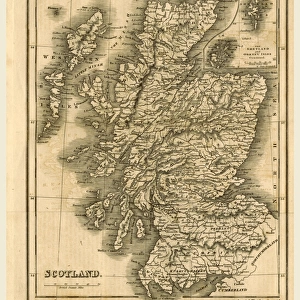 Map of Scotland, 1819, J. Mawman