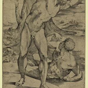Two nude men: one standing, one reclining, between 1500 and 1551, Beccafumi, Domenico