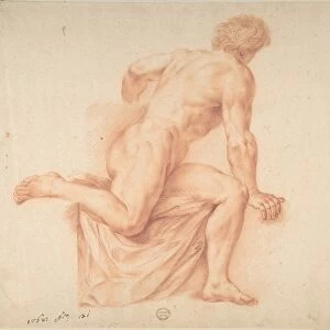 Nude Study 1768 Red chalk 10-1 / 2 x 12 Drawings