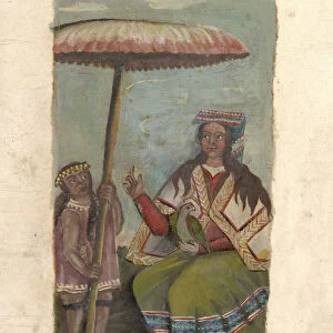 Portraits Inca kings Inca queen oil vellum 1825