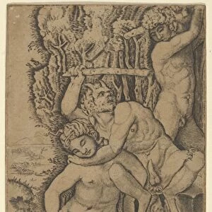 satyr fighting nymph Francia ca 1510-20 Engraving