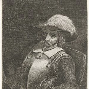 Sitting soldier, print maker: Christiaan Wilhelmus Moorrees, 1811 - 1867