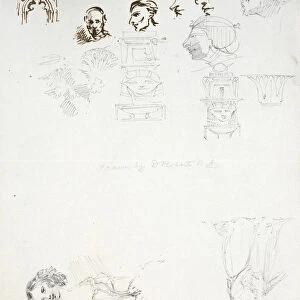 Sketches heads figures David Roberts correspondence