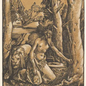 St Jerome Desert ca 1511 Chiaroscuro woodcut