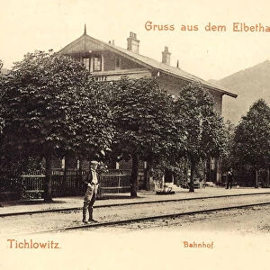 Těchlovice train station 1903 Usti nad Labem Region