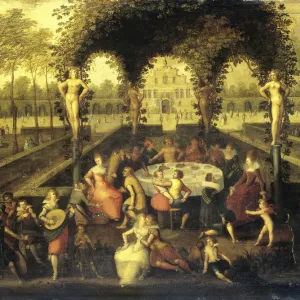 Venus, Bacchus and Ceres with Mortals in a Love Garden (Elegant Companionship under