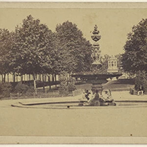 view fountain garden Europe 1870 Albumen silver print