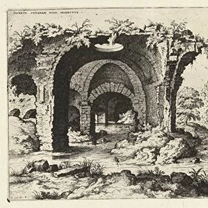 View of ruins in Rome, Italy, Hieronymus Cock, 1551